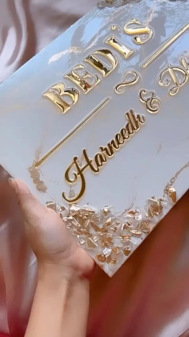 Luxury Resin Name Sign – A4 Size