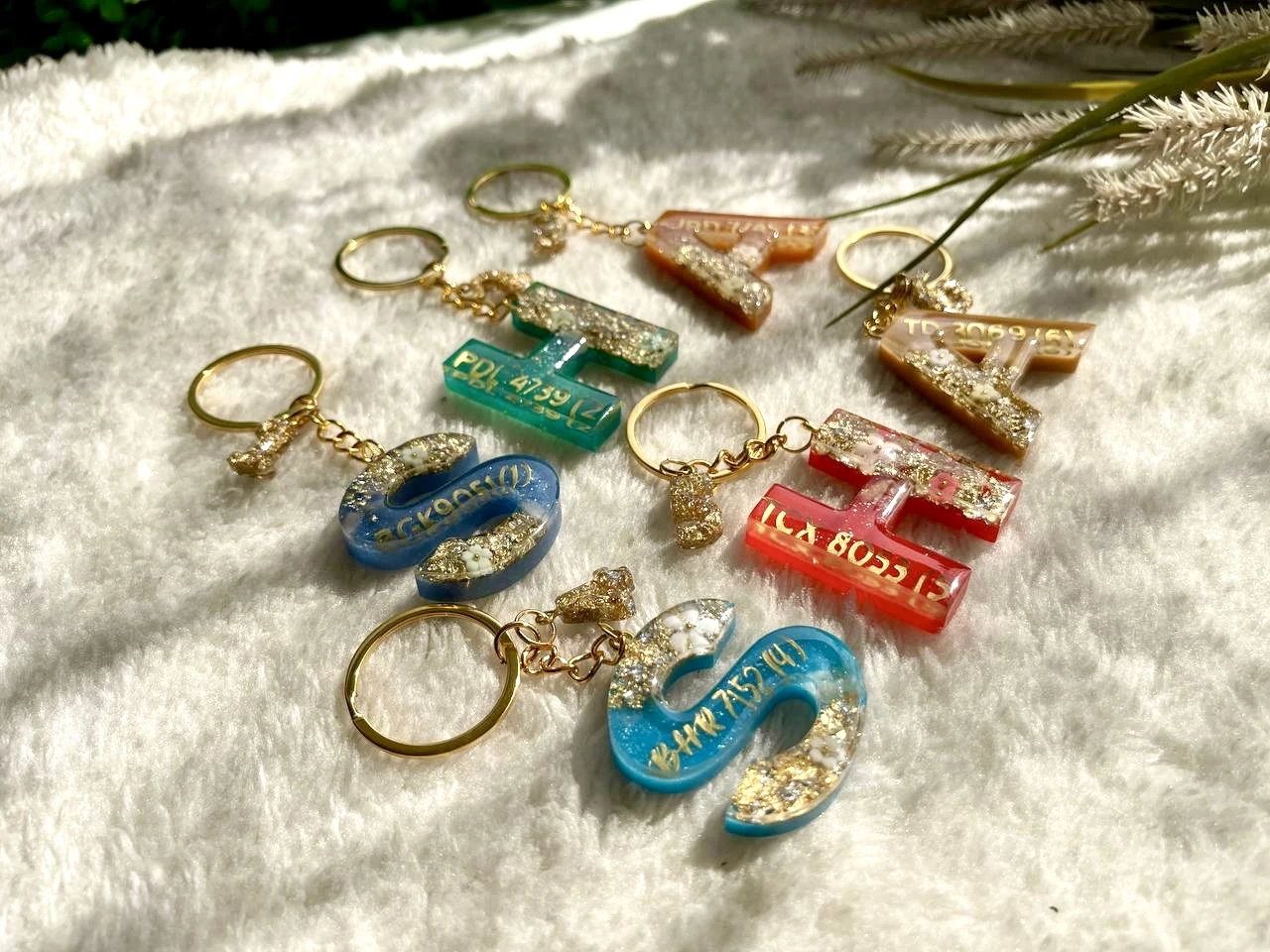 RESIN KEYCHAINS ALPHABET A-Z