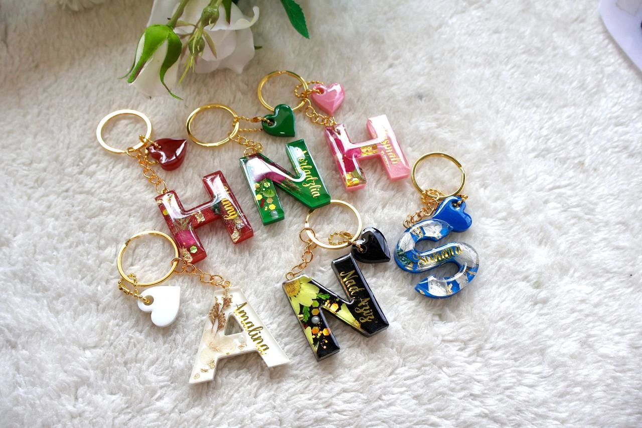 Custom Alphabet Resin Keychains